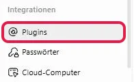 Einstellungen von ChatGPT, unter Integrationen ist der Eintrag Plugins rot markiert