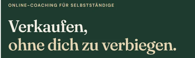 Überschrift der Landingpage nach dem Kommentar, kleiner und mit beiger zweiter Zeile