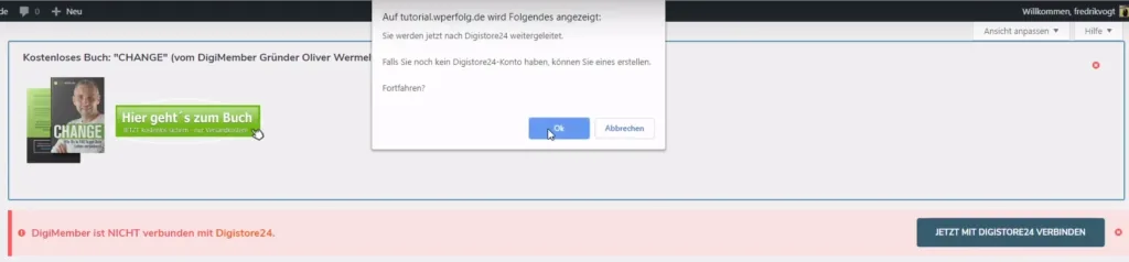 mit digistore verknüpfen
