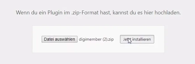 plugin hochladen
