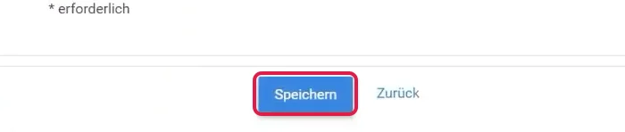 Knopf Speichern unter dem Formular für den API-Schlüssel, rot markiert