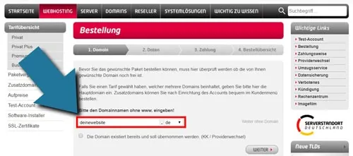 Domain anmelden und url kaufen