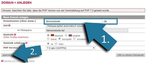 Internetadresse anlegen, speichern und kaufen