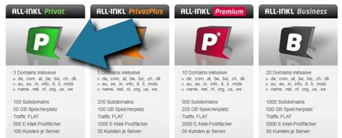 eigene domain erstellen all inkl vier webhosting pakete