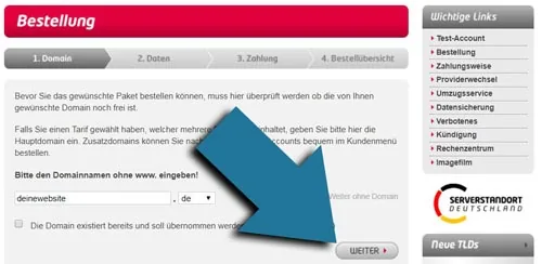 internet domain kaufen schritt 1