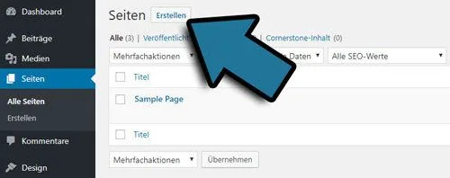 wordpress blog seite erstellen