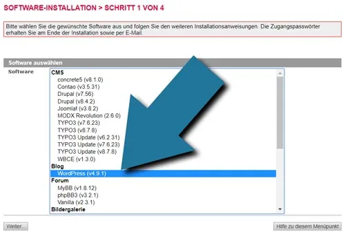 wordpress installieren