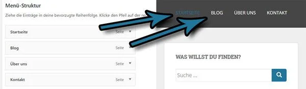 wordpress menue reihenfolge aendern