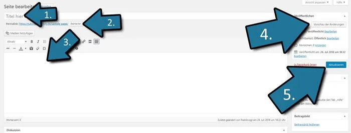 wordpress seite erstellen für blogging