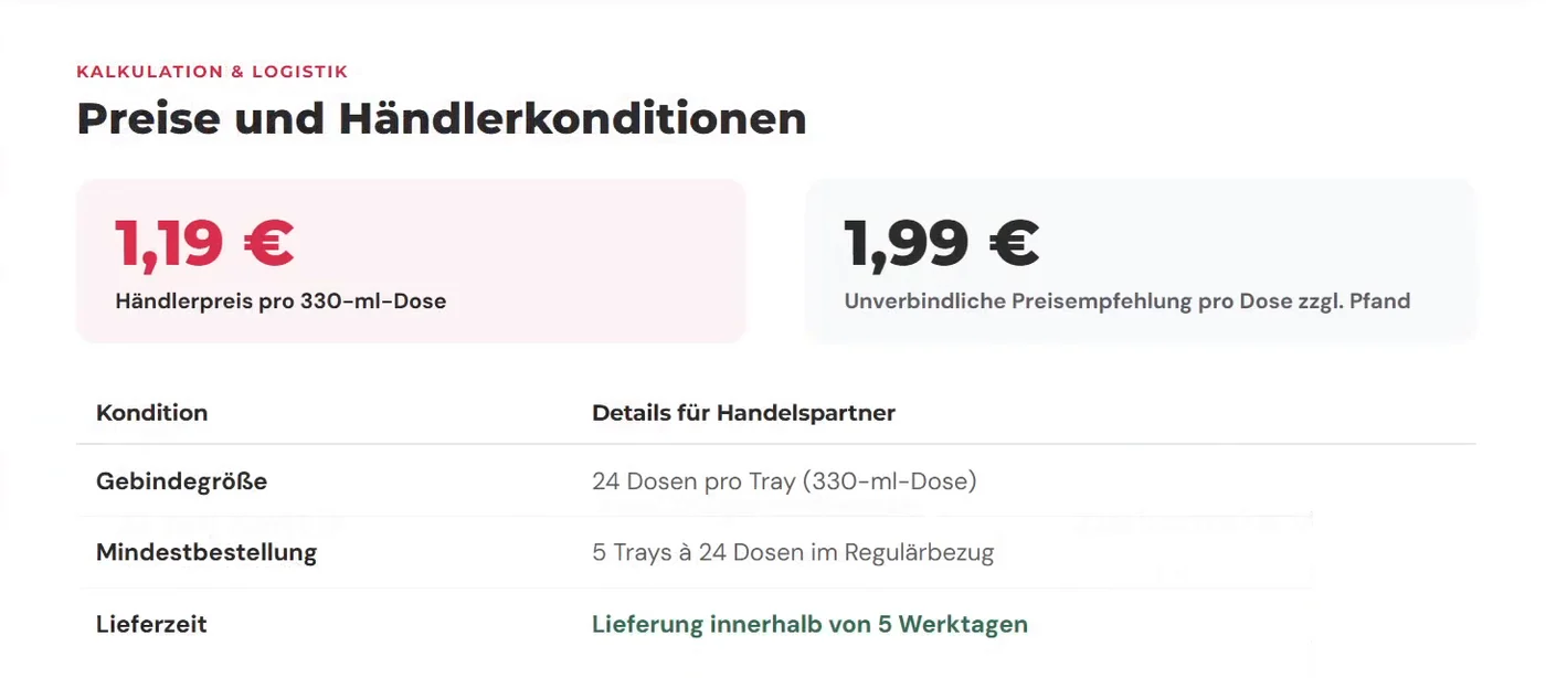 Schlichte Folie von Gemini 4 Argon mit Händlerpreis, Preisempfehlung und Konditionen-Tabelle