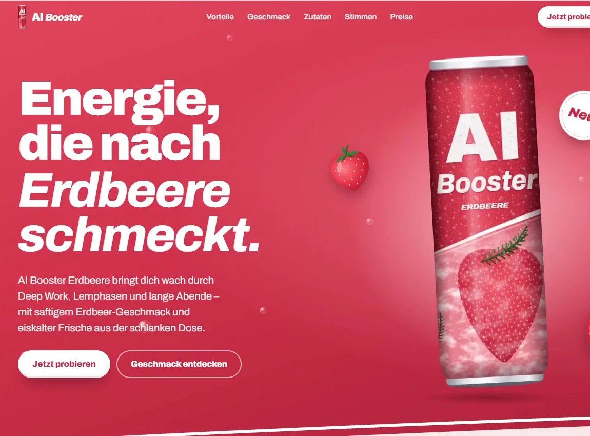 Kopfbereich der Website von Claude Opus 5.5 mit roter Fläche, großer Überschrift und Dose
