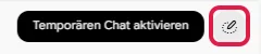 Symbol oben rechts mit dem Hinweis Temporären Chat aktivieren, rot markiert