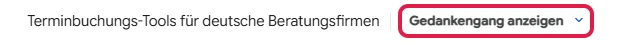 Kopfzeile der laufenden Recherche mit Gedankengang anzeigen, rot markiert