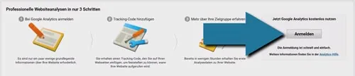 bei google analytics anmelden um es in wordpress einbinden