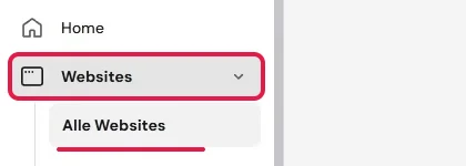 Seitenleiste im hPanel mit dem Menüpunkt Websites und Alle Websites, markiert