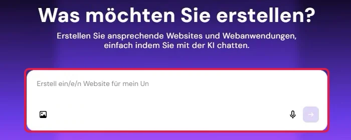 Großes Eingabefeld für den Startprompt, markiert