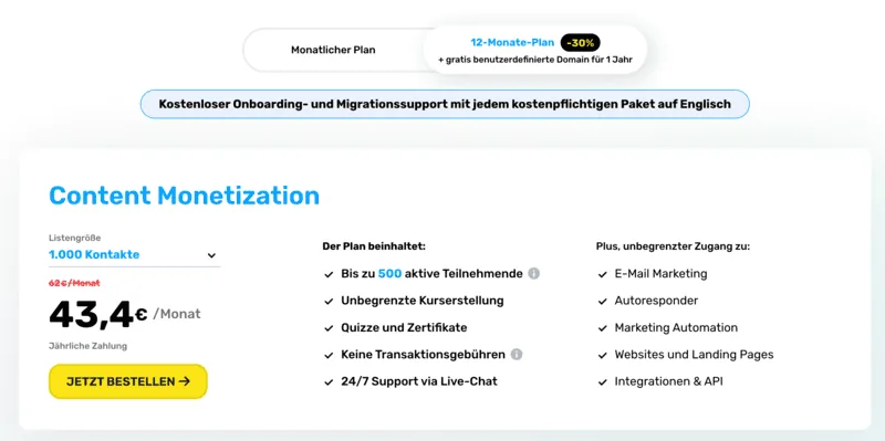 getresponse preise mitgliederbereich content monetization (1)