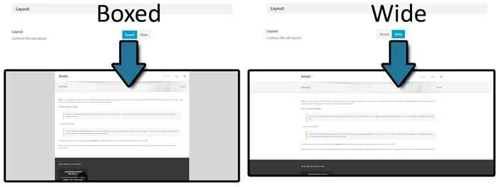 layout optionen