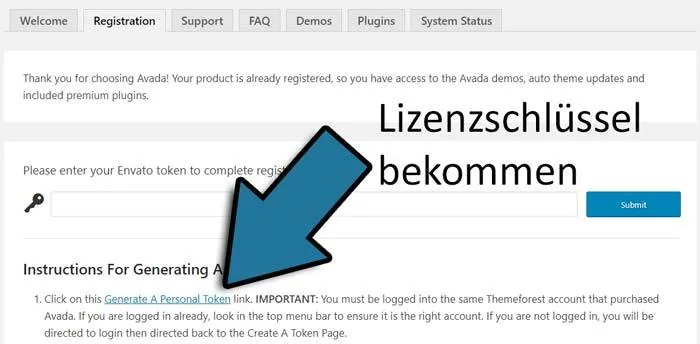 lizenzschluessel bekommen avada theme