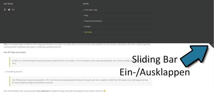 sliding bar avada