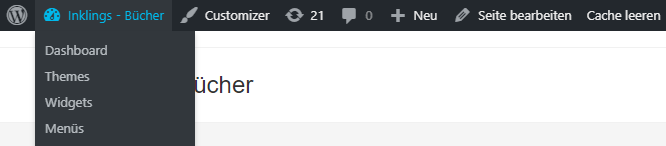 frontend obere menüleiste