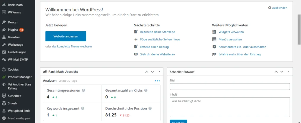 willkommen bei wordpress