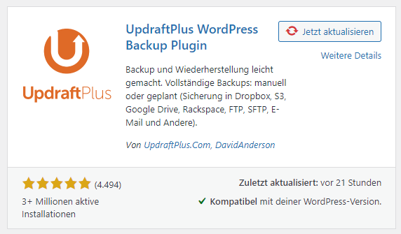 updraft plus plugin