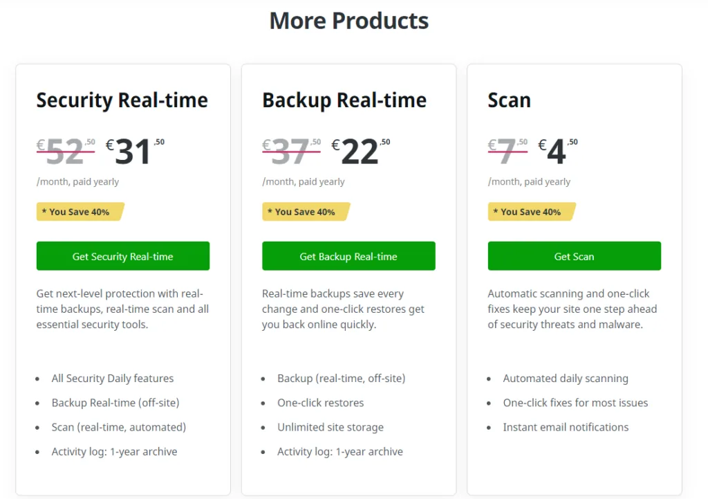 vaultpress more products