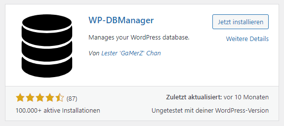 wp-dbmanager plugin