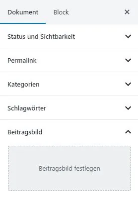 WordPress Beitragsbild festlegen