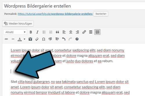 wordpress bildergalerie einfuegen