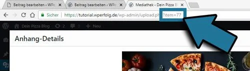 wordpress gallery shortcode bild id herausfinden