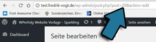 wordpress page id anzeigen