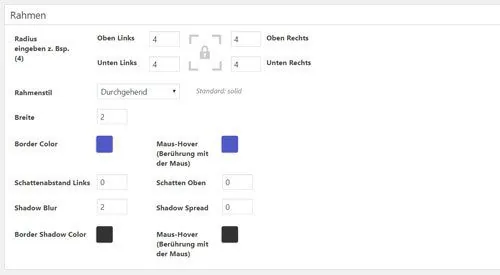 wordpress button plugin rahmen einstellungen