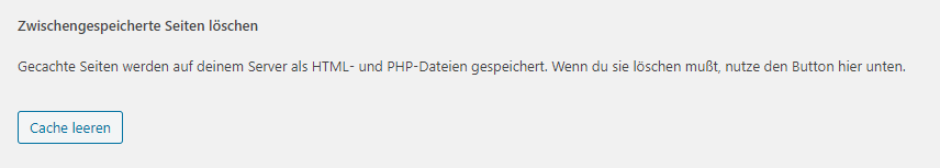 wordpress cache leeren wp super cache