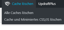 wp fastest cache adminleiste