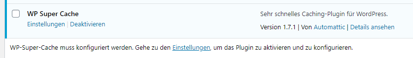 wp super cache einstellungen