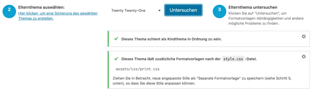 wordpress child theme erstellen mit plugin