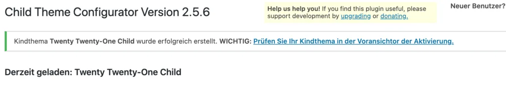 wordpress-child-theme-erfolgreich erstellt