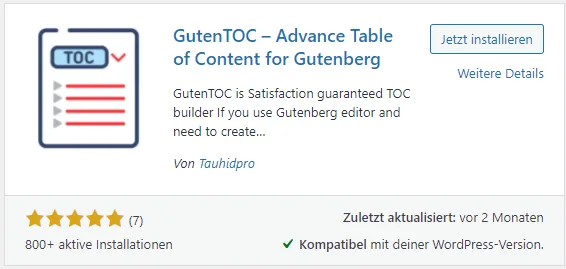 guten toc
