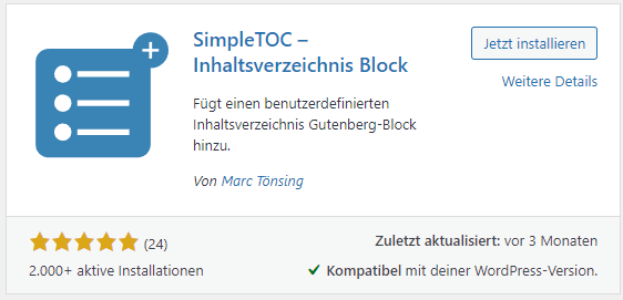 simple toc