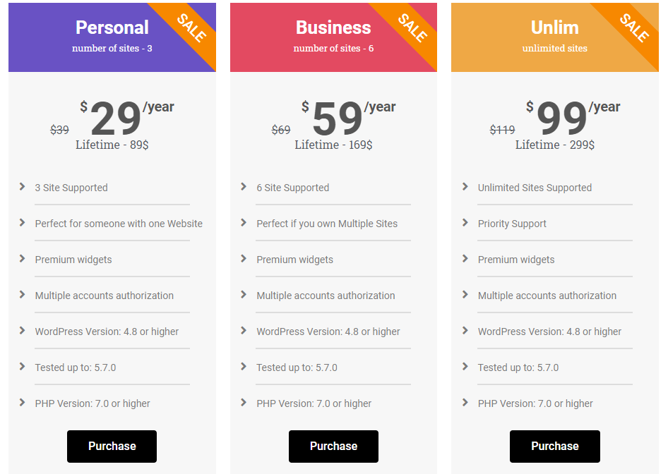 social slider widget preise