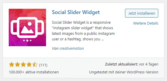 social slider widget