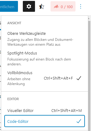code editor wordpress