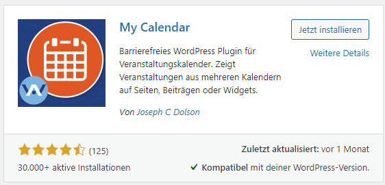 my calendar plugin