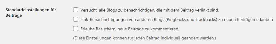 WordPress Kommentare deaktivieren