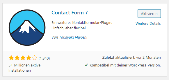 wordpress kontaktformular erstellen