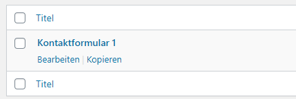 kontaktformular bei contact form 7 bearbeiten