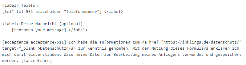 textfeld wp plugin contact form 7