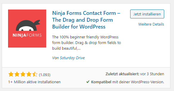 wordpress plugin ninja forms